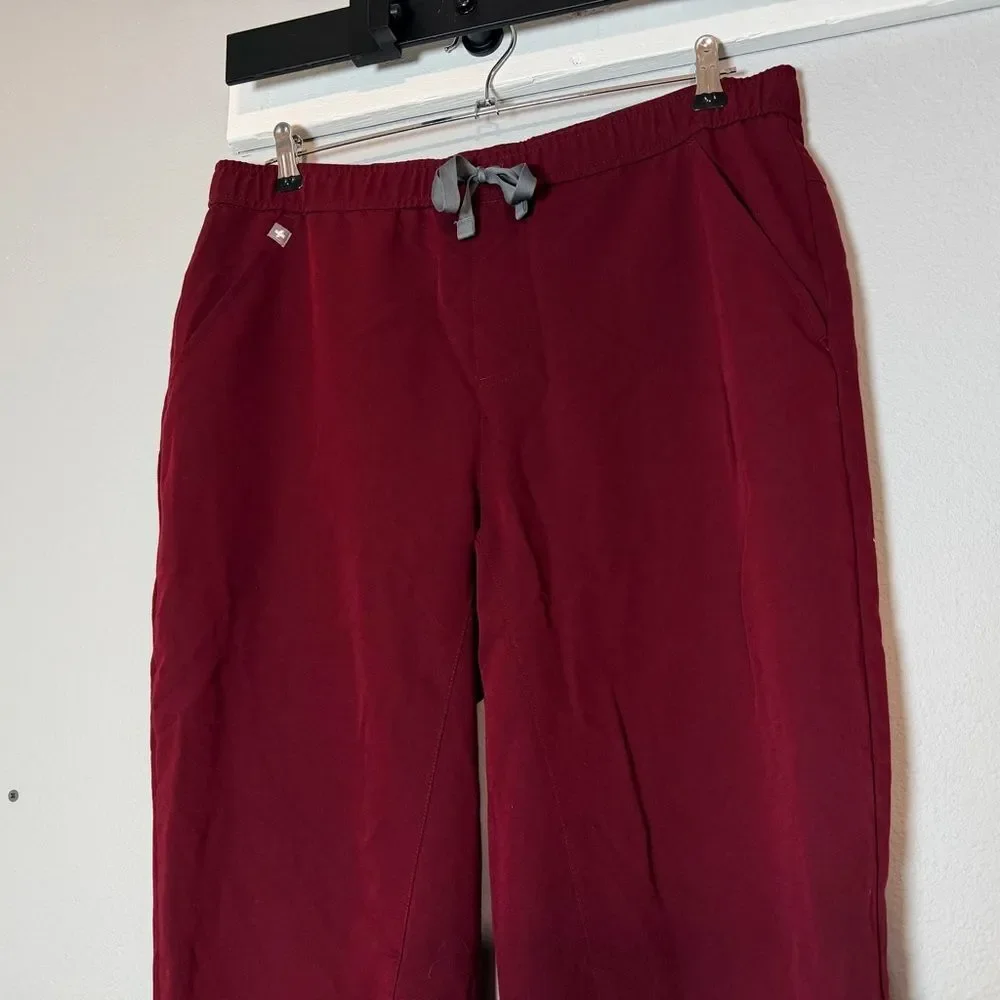 Figs Tansen Jogger Scrub Pants Mens Size Large Burgundy Dark Red